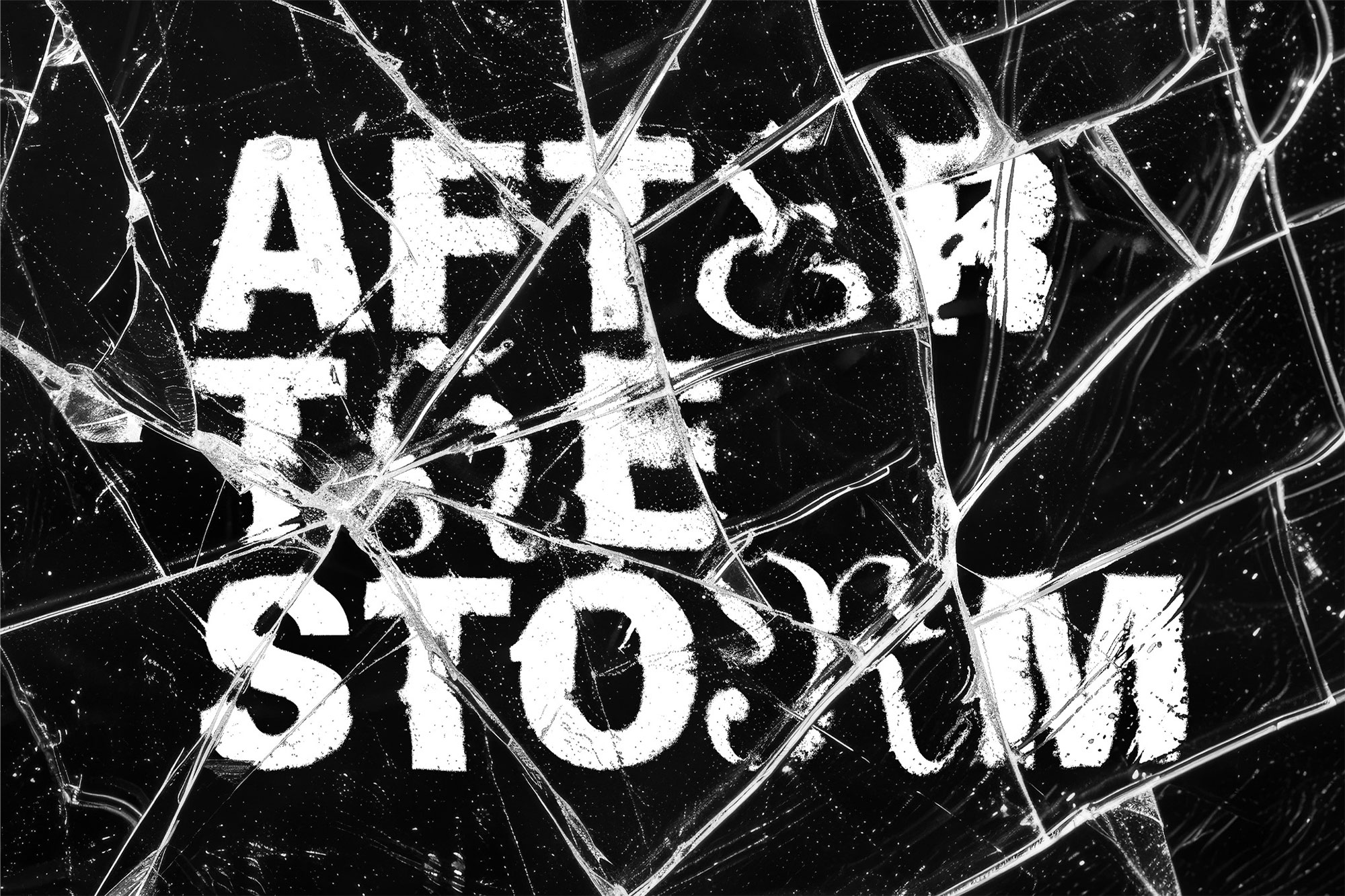 Free Grunge Broken Text Effect PSD Template