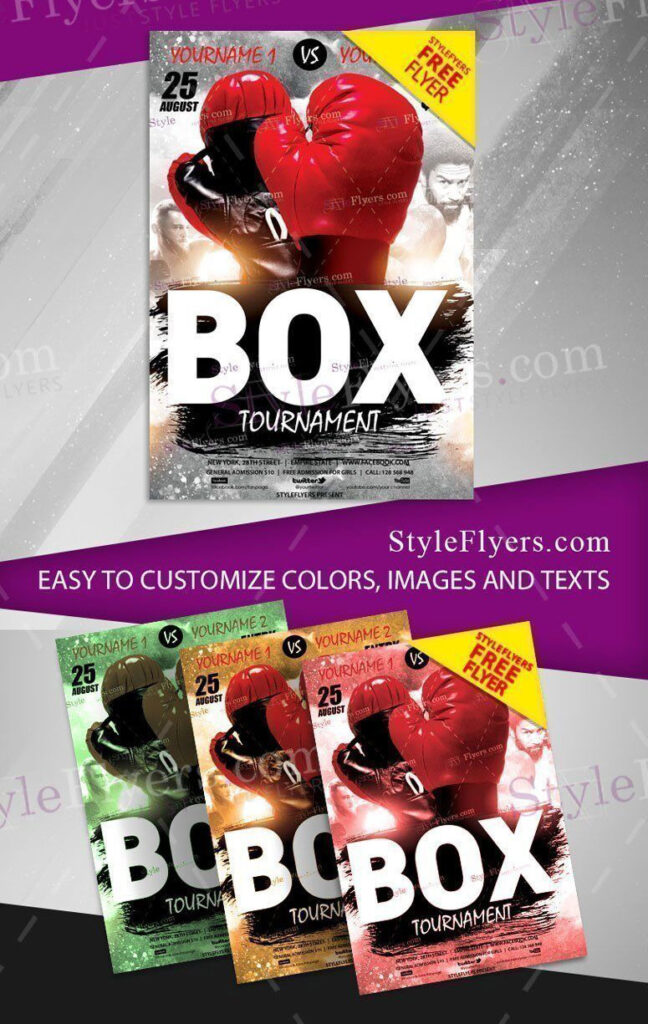 Grunge Gloves Box Tournament Flyer Template