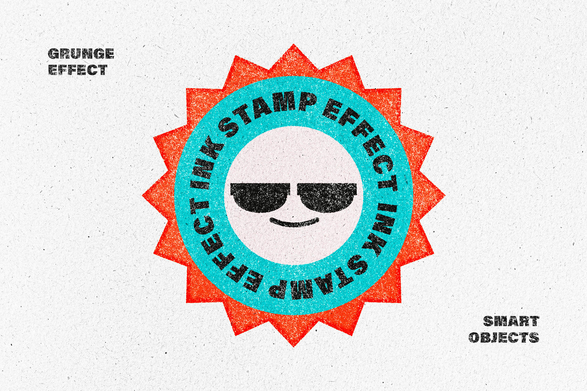 Free Grunge Ink Stamp Text and Logo Effect PSD Template