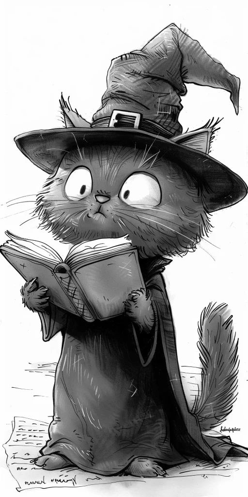 Gryffindor Wizard and Cat