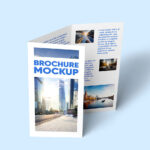 Half Closed Trifold Brochure Mockup