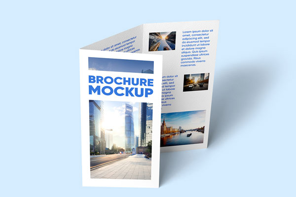 Half Closed Trifold Brochure Mockup
