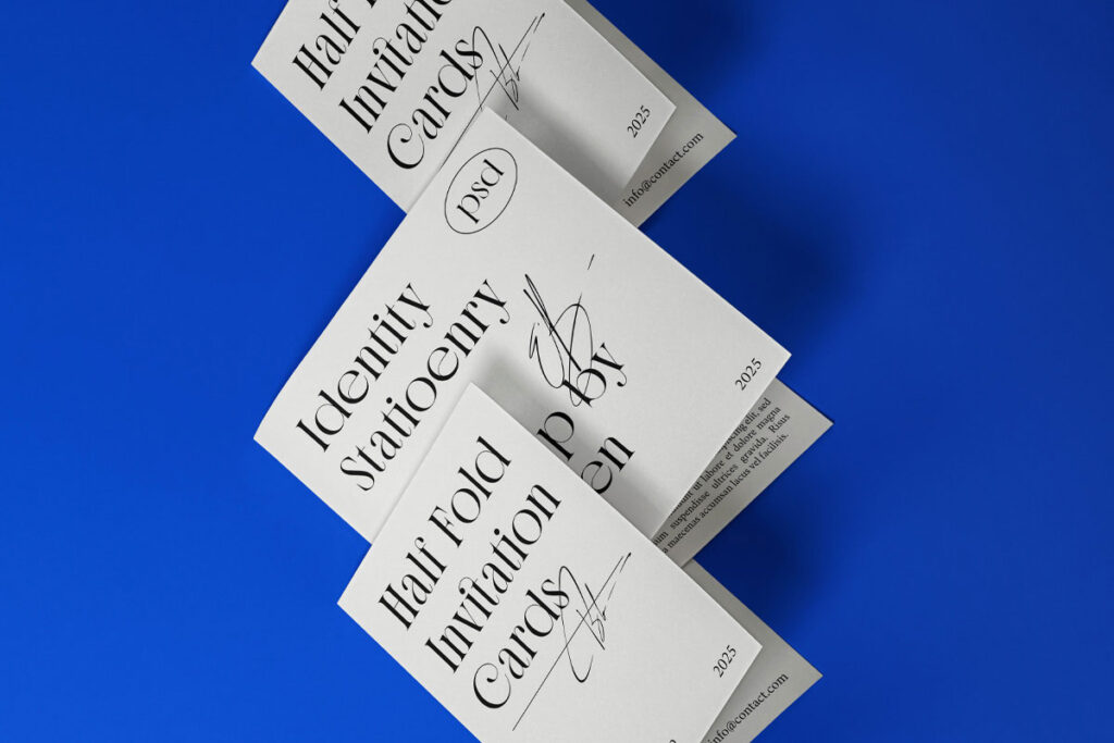 Half Fold Brochure Stationery Mockup