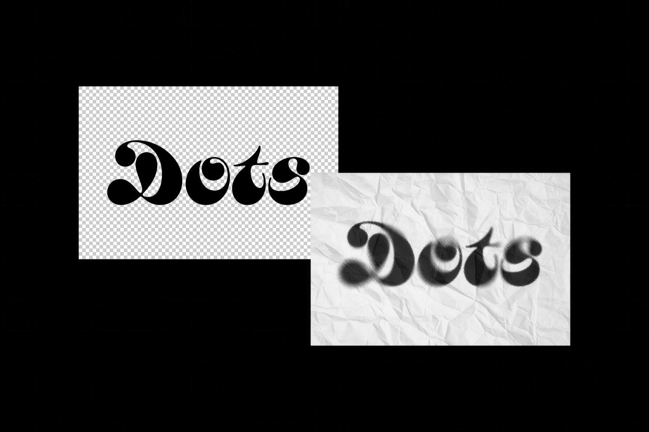 Free Halftone Dots Text Effect PSD Template