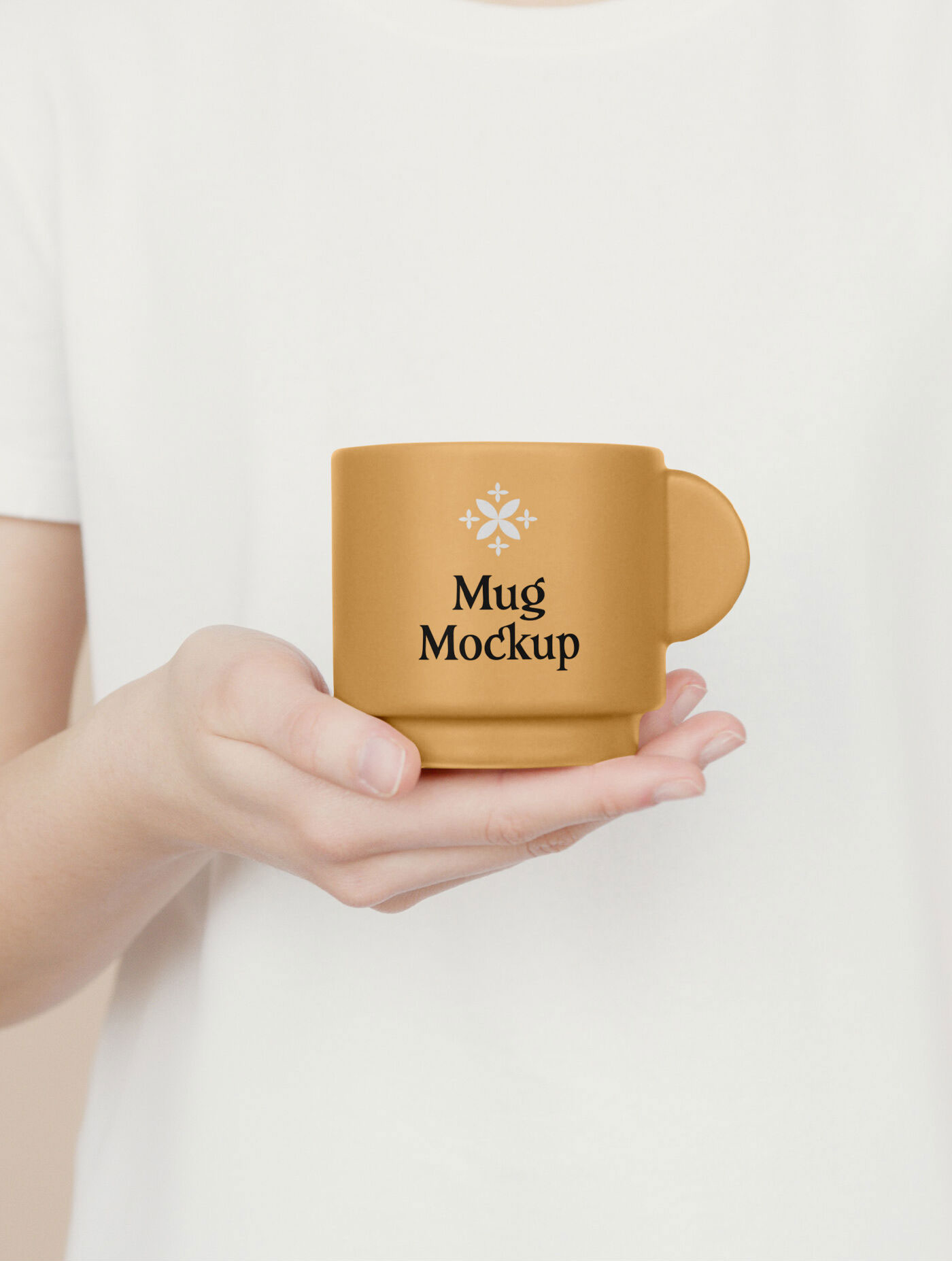 Hand Holding a Ceramic Mug Mockup FREE PSD