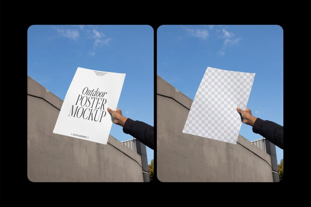 Hand Holding A3 Poster Mockup
