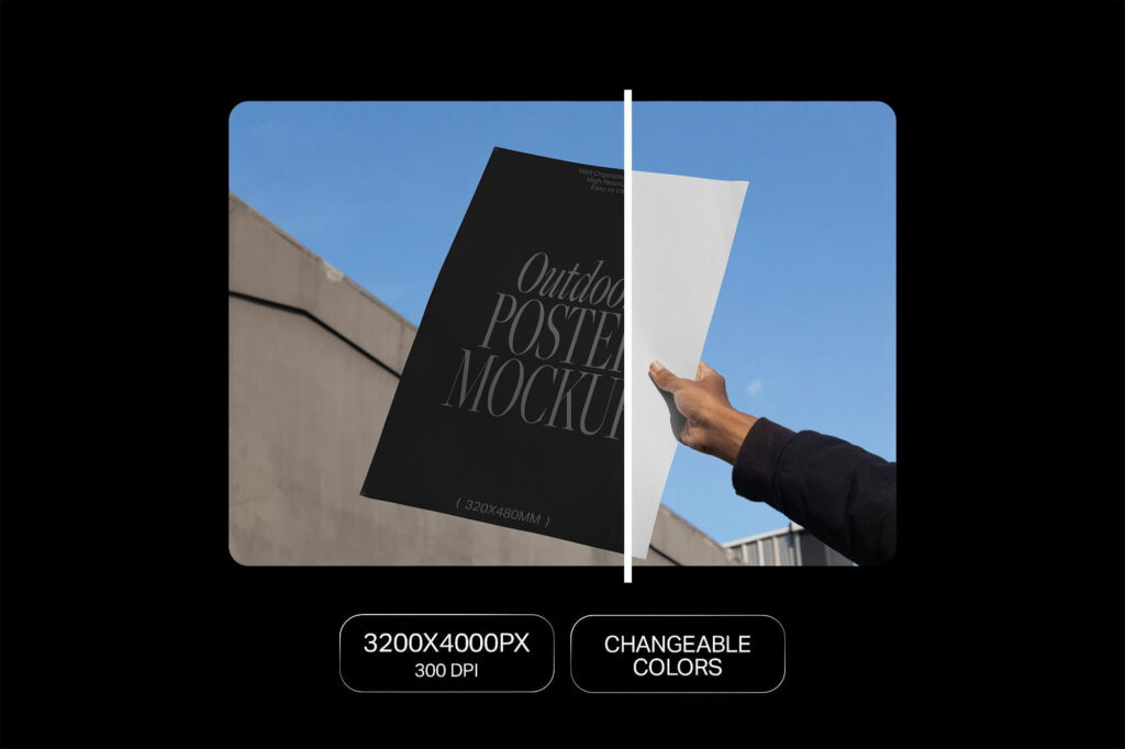 Hand Holding A3 Poster Mockup
