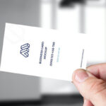 Hand Holding Business Card Mockup in Facing Sight