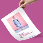 Hand Holding Curved A4 Flyer Mockup