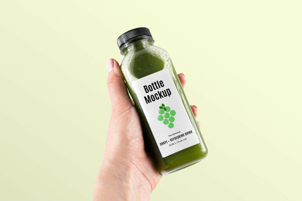 Hand-holding Healthy Bottle Mockup