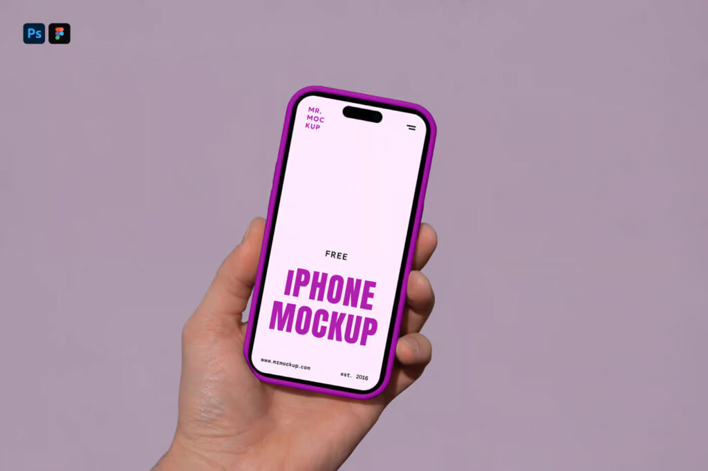 Hand Holding iPhone Pro Mockup