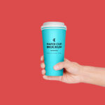 Hand Holding Paper Coffee Cup Mockup