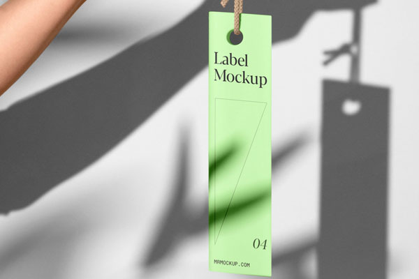 Hand Holding Vertical Label Mockup