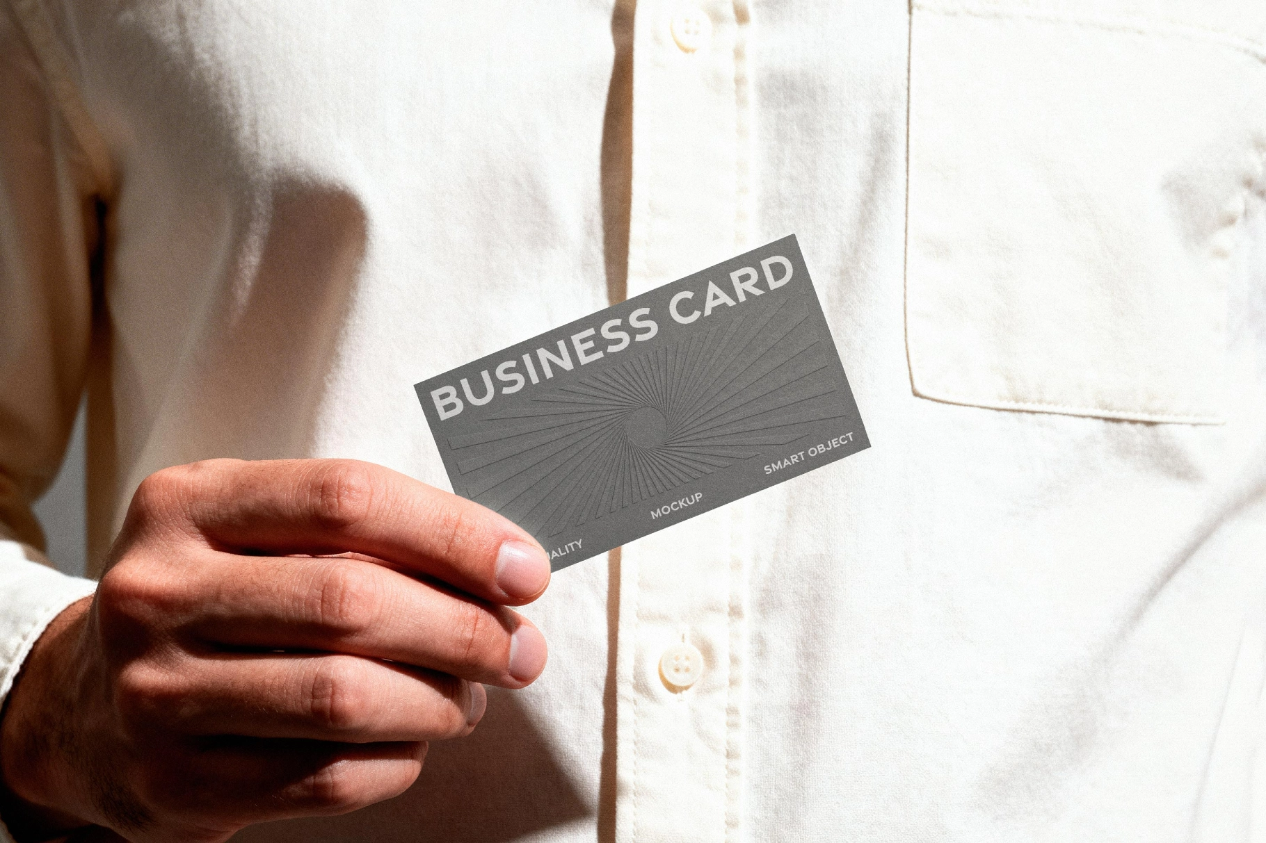Free Handheld Business Card Mockup PSD Template
