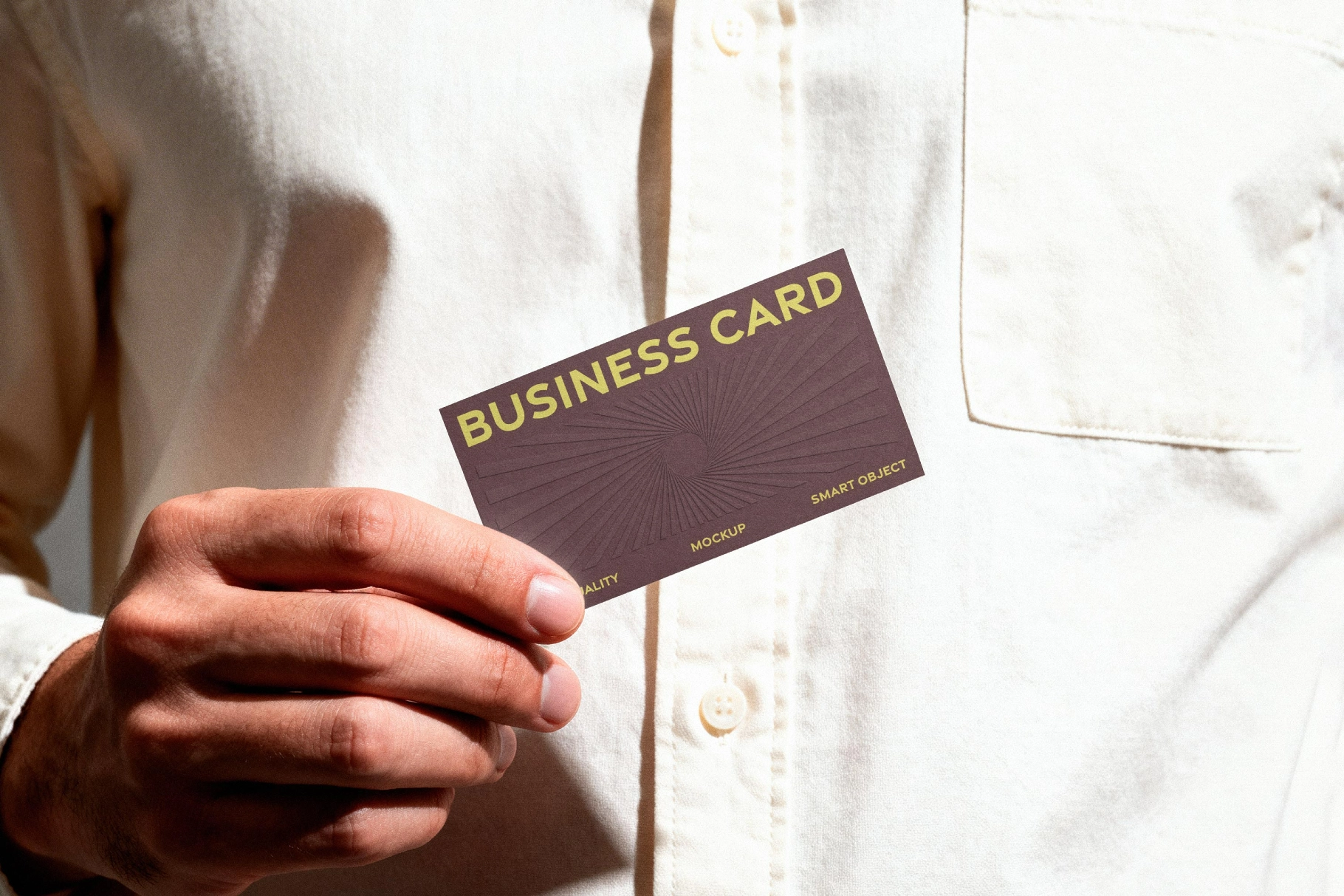 Free Handheld Business Card Mockup PSD Template