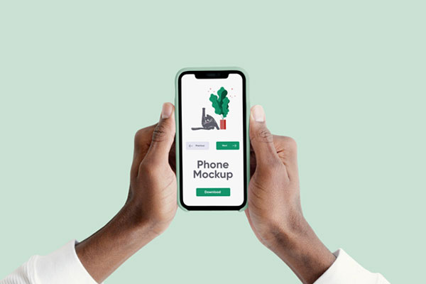 Hands Holding a Phone With a Case Mockup