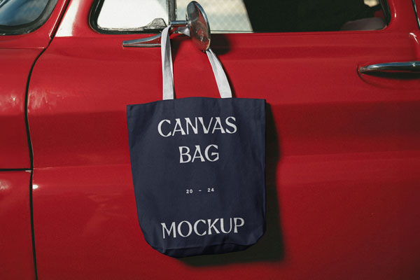 Hanging Canvas Bag Mockup