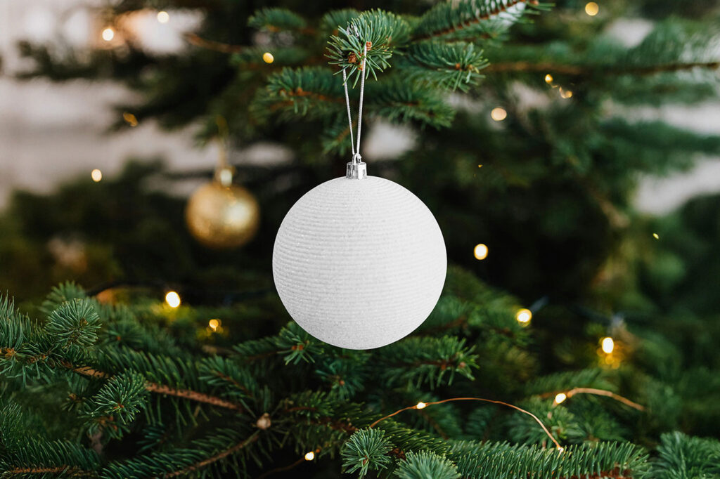 Hanging Christmas Ball Mockup