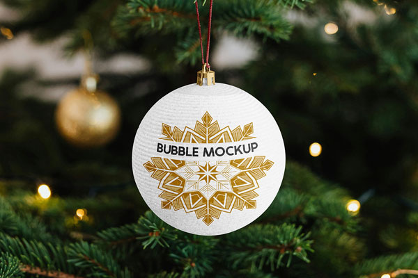 Hanging Christmas Ball Mockup