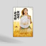 Hanging Front View Advertising Banner Mockup