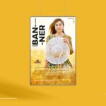 Hanging Front View Advertising Banner Mockup