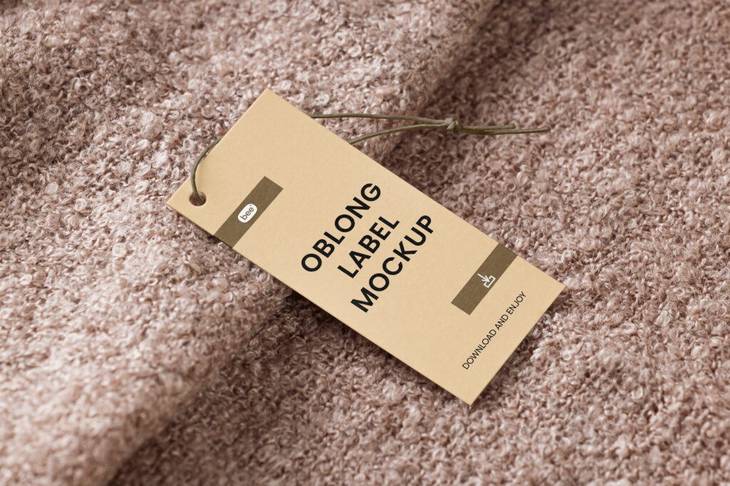 Hanging Paper Tag Mockup on Blanket
