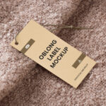 Hanging Paper Tag Mockup on Blanket