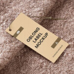 Hanging Paper Tag Mockup on Blanket