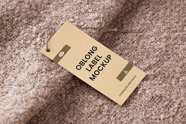 Hanging Paper Tag Mockup on Blanket