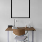 Hanging Poster Above Desk Mockup