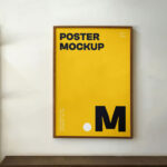 Hanging Poster on Wall Mockup