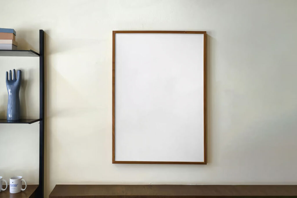 Hanging Poster on Wall Mockup