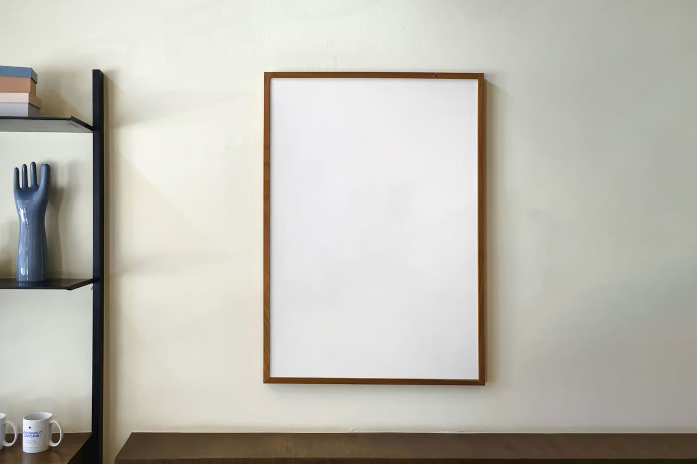 Free Hanging Poster on Wall Mockup PSD Template