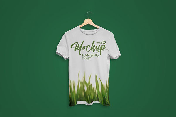 Hanging Round Neck T-Shirt Mockup
