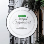 Hanging Round Signboard Mockup