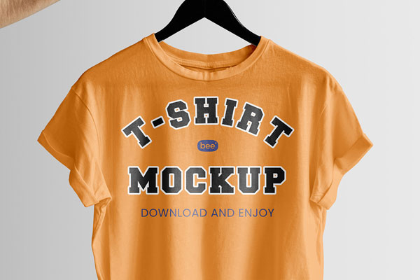 Hanging Woman T-Shirt Mockup