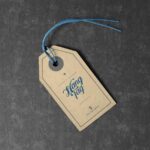 Hangtag Laid in the Top View Mockup