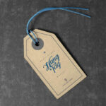 Hangtag Laid in the Top View Mockup