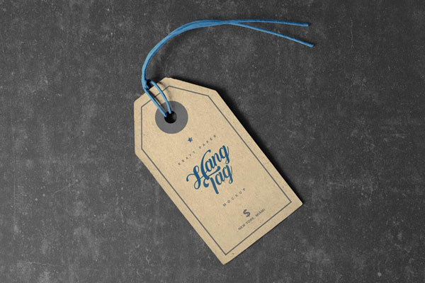 Hangtag Laid in the Top View Mockup