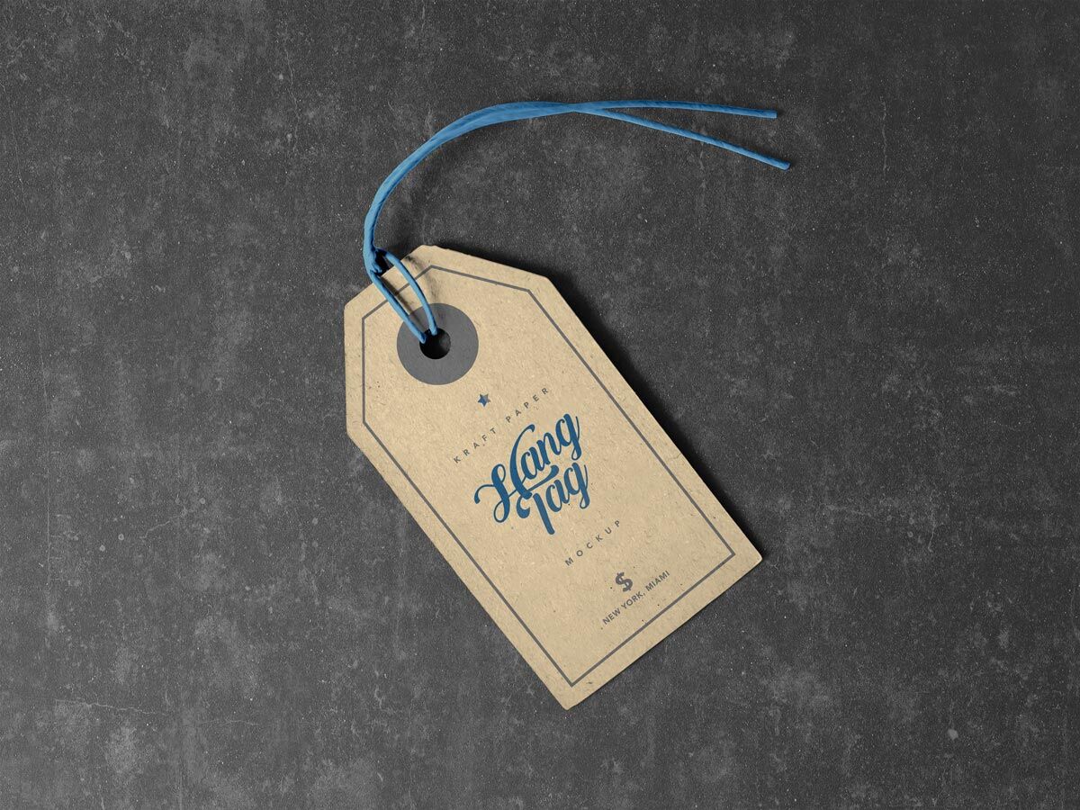 Hangtag Laid in the Top View Mockup FREE PSD
