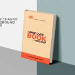 Hardcover Book Against the Wall Mockup