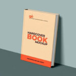 Hardcover Book Against the Wall Mockup