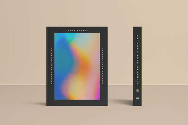 Hardcover Book and The Spine Mockup