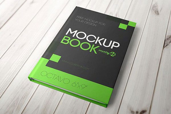 Hardcover Book Mockup on a Wooden Table