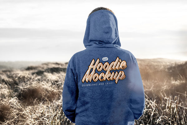 Head-on Shot of Back Hoodie Mockup
