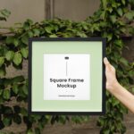 Head-on View of Frame Mockup in Hand
