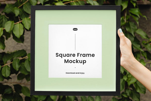 Head-on View of Frame Mockup in Hand