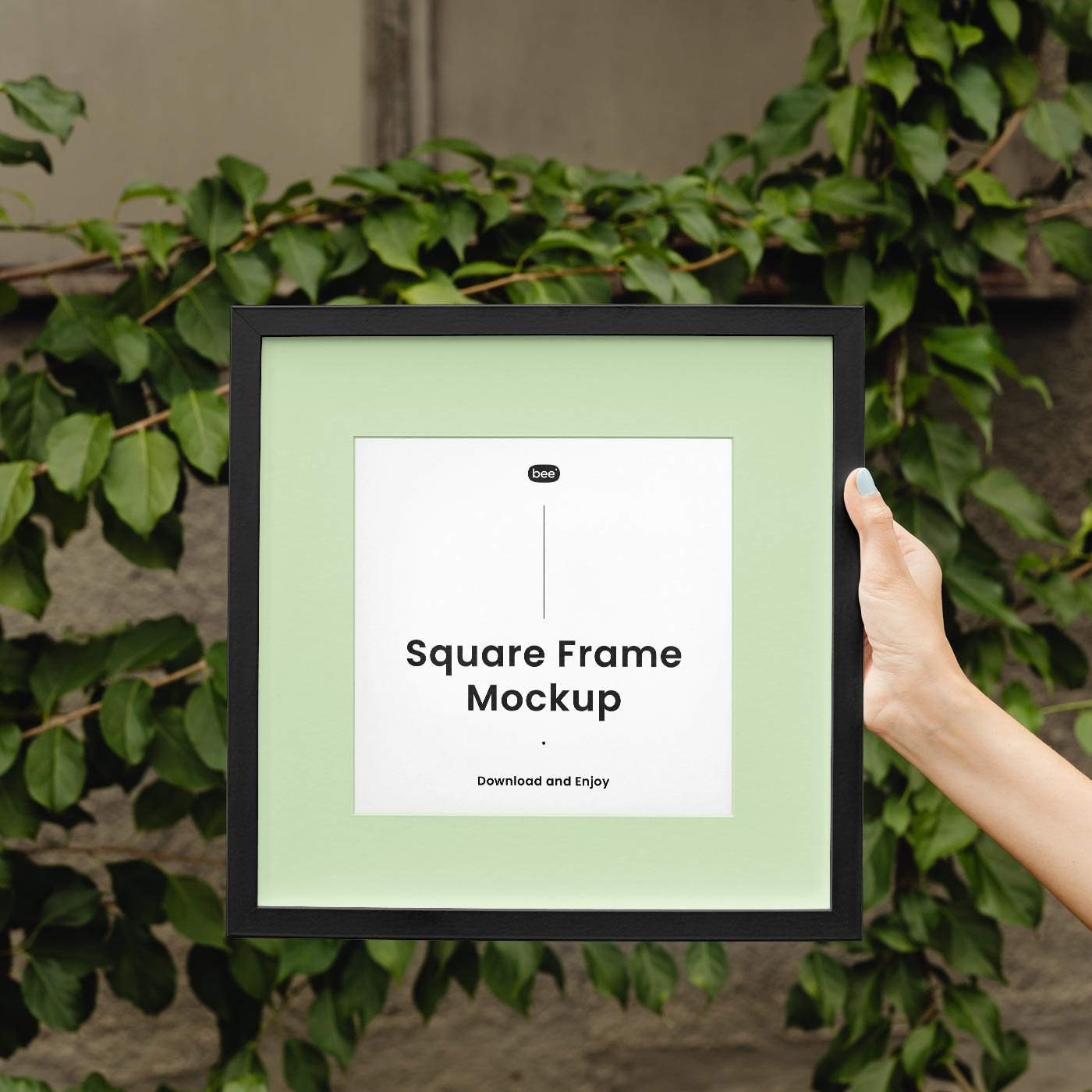 Head-on View of Frame Mockup in Hand FREE PSD