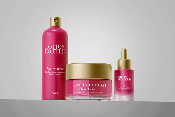 Head-on Vision of Frosted Cosmetic Packaging Branding Mockup mockup preview