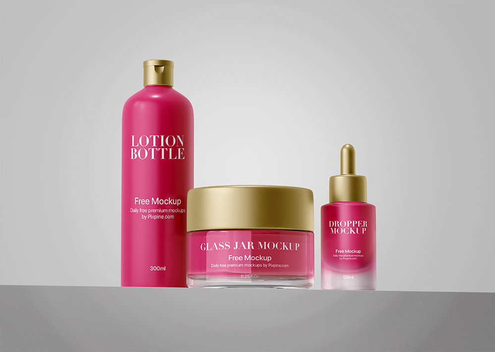 Head-on Vision of Frosted Cosmetic Packaging Branding Mockup